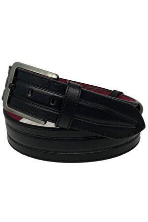 Kahverengi Suni Deri Dikişli Model 4.5 Cm.lik Spor Kot Kemer - 4513-61-22ks