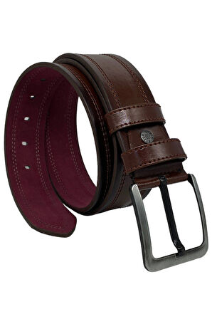 Taba Suni Deri Dikişli Desensiz Düz Model 4.5 Cm.lik Spor Kot Kemer - 4523-111-22ks