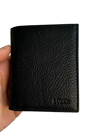 Siyah Hakiki Deri Dikey Model Klasik Erkek Cüzdan - Sd3016