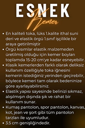 Beyaz Elastik Esnek Unisex Örgü Kemer - 8500-19