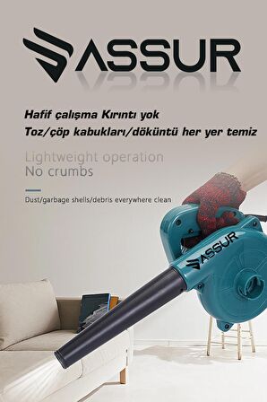 4100 Watt Hava Üfleme Emme Makinesi 6 Kademe Devir Ayarlı Elektrikli Hava Üfleme Körüğü Mavi