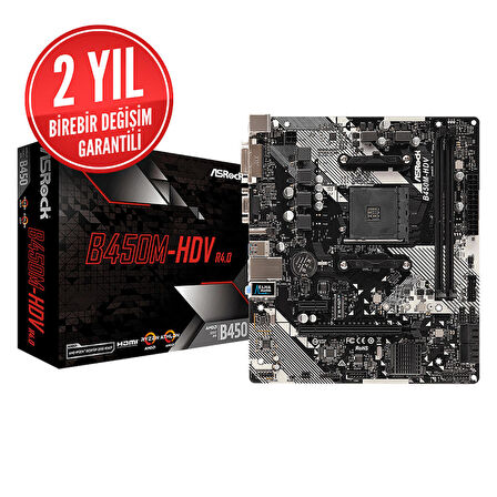 Asrock B450M-HDV AMD B450 AM4 DDR4 3200 MHz Masaüstü Anakart