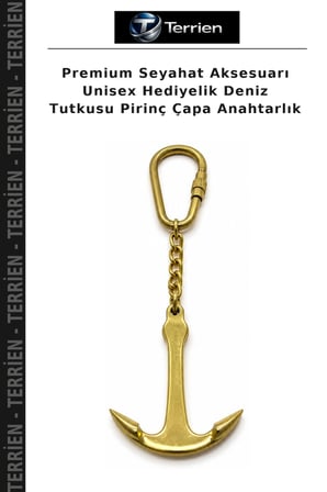 Premium Seyahat Aksesuarı Unisex Hediyelik Deniz Tutkusu Pirinç Çapa Anahtarlık