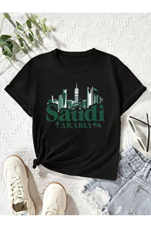 Unisex Saudi Baskılı Oversize Tshirt