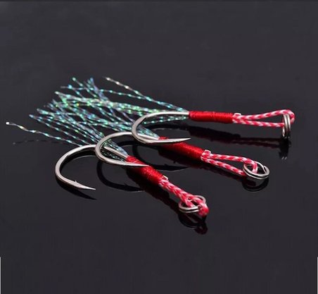 Jig Assist İğne - 3 Adet -  Jig Yardımcı Kanca ( 26g - 40gr arası Jigler İçin )