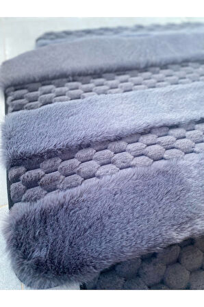 Serante Tavşan Tüyü, Kaymaz Taban, Pofuduk, Yumuşacık, Yıkanabilir 2'li Banyo Paspası 