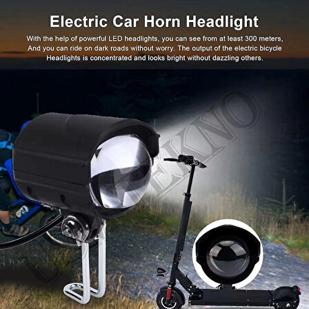  Astraled Led Far Elektrikli Scooter Farı Elektrikli Motosiklet E Bisiklet Far + Korna 36v-60v-Uyumlu