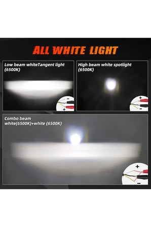 1 Adet Motosiklet Atv Utv Scooter LED Sis Farı Metal Kasa Yüksek Güçlü Delici Beyaz Sarı Çift Renk