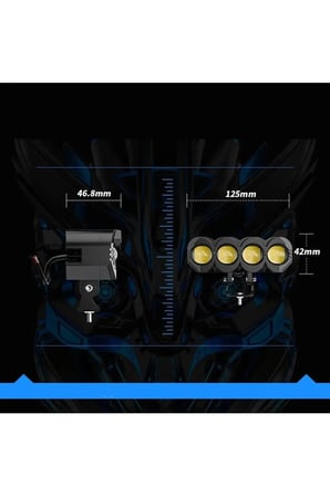 2 ADET Motosiklet 4 Led Lazer Sis Farı  Delici Beyaz Sarı Çift Renk Metal Baykuş Led Işık