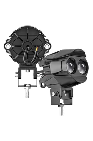2 ADET Açma Kapama Anahtarlı Motosiklet Atv Utv Led Lazer Sis Farı Delici Beyaz Sarı Çift Renk 12 -24 Volt