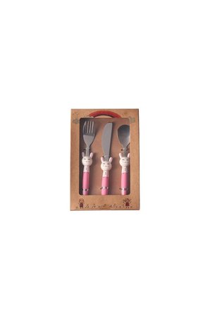 ASTERA Porland Rabbit Pembe Çocuk Çatal Kaşık Bıçak Takımı 3 Parça