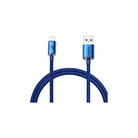 Baseus Crystal Shine Fast Charging 2.4A Lightning Kablo 1.2m Mavi