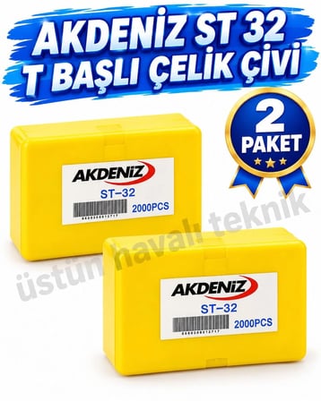 2'li Paket - Akdeniz St 32 Çelik T Çivi 2000 Adet (Profil,sac,beton Uygulamaları Için
