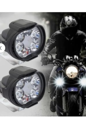 2 Adet Led Motosiklet Sis Far Montaj Sis Drl Lamba Scooter Motosiklet Için (çakar & Sabit Mod)