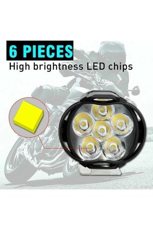 1 Adet Led Motosiklet Sis Far Montaj Sis Drl Lamba Scooter Motosiklet Için (çakar & Sabit Mod)