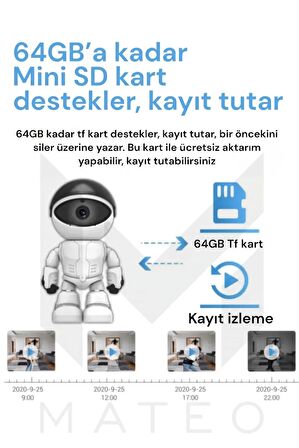 Otomatik Izleme Akıllı Robot Izleme Kamerası Kablosuz Wifi Ev Uzaktan Ağ Monitörü Ev Güvenlik Robotu