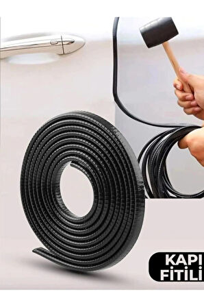 Oto Araç Kapı Koruma Fitili 5metre Parlak Siyah Renk Çarpma Çizilme Önleyici Fitil 5 Metre