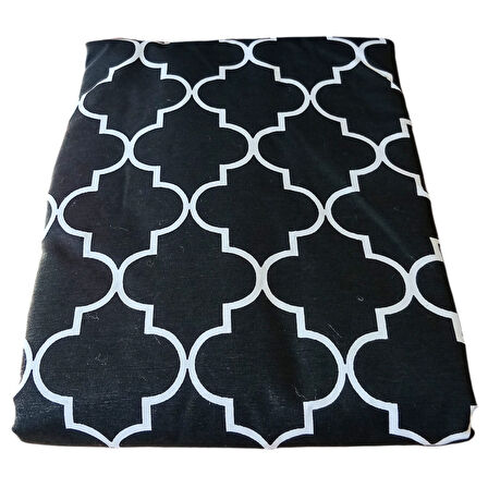 Ütü Masası Kılıfı Büyük Boy İpli Stoperli Keçeli Kılıfı Örtüsü Bezi 55x140cm Damask Siyah