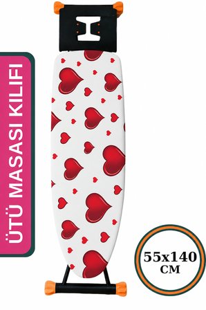 Keçeli Ütü Masası Kılıfı 55x140 cm İpli masaya göre Ayarlanabilir White Hearts