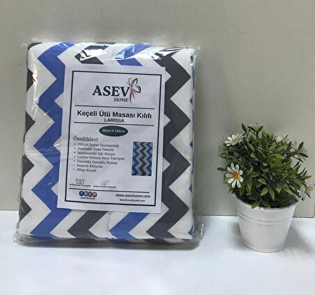 Ütü Masası Kılıfı Büyük Boy İpli Stoperli Keçeli Kılıfı Örtüsü Bezi 55x140cm Larissa