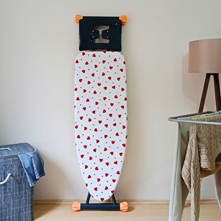 İpli Ayarlanabilir Isıya Dayanıklı Keçeli Büyük Boy Ütü Masası Kılıfı Örtüsü Bezi 55x140cm LOVE