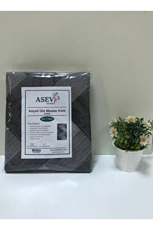 Ütü Masası Kılıfı Büyük Boy İpli Stoperli Keçeli Kılıfı Örtüsü Bezi 55x140cm Aura
