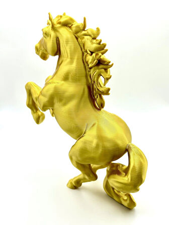 Altın Şahlanan At Biblosu (17 cm)