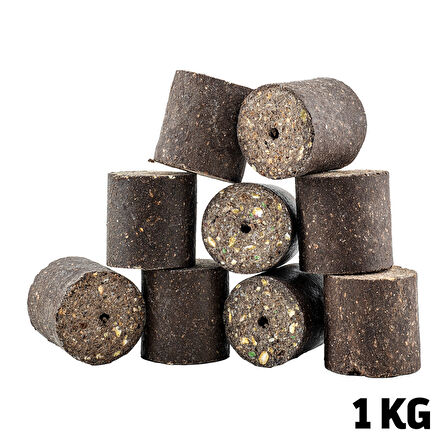 6-8 Saat Dayanıklı Süper Sazan Yemi - Delikli Küspe - Ayçiçek - Silindir - 1 KG Paket
