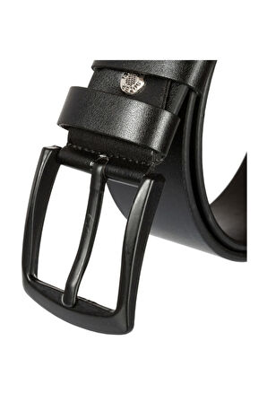 Siyah Suni Deri Düz Renk 4.5 Cm.lik Spor Kemer - 4500-düz