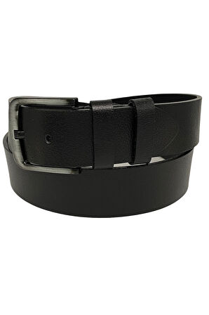 Siyah Hakiki Deri Düz Renk 4.5 Cm.lik Spor Kemer- Tek Katmanlı Manda Derisi - 500-düz-22y