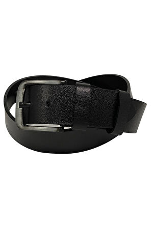 Siyah Hakiki Deri Düz Renk 4.5 Cm.lik Spor Kemer- Tek Katmanlı Manda Derisi - 500-düz-22y