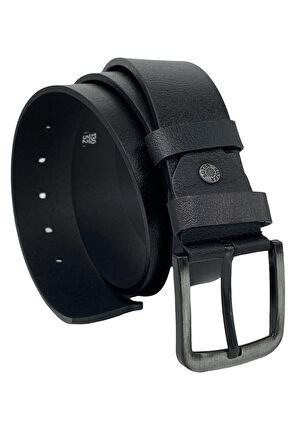 Siyah Hakiki Deri Düz Renk 4.5 Cm.lik Spor Kemer- Tek Katmanlı Manda Derisi - 500-düz-22y