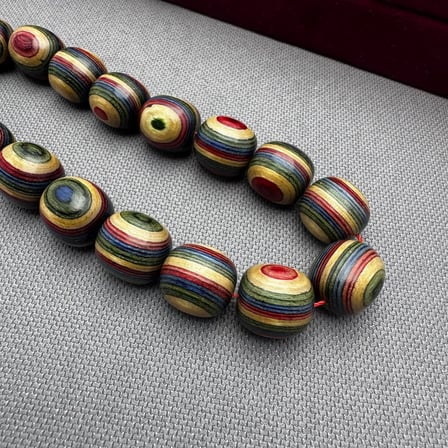 Multi Color Doğal Ağaç Dokulu Kafur Ağacı Efe Maskot Tespih