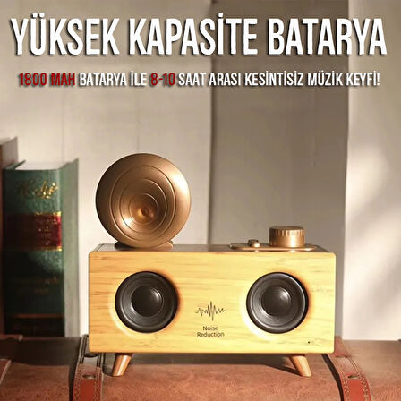 Retro Tasarım Gürültü Önler 3D Ses Bluetooth Müzik Çalar Hoparlör