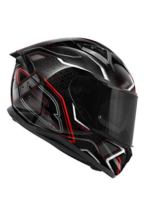 50.8 MYSTICAL SİYAH-KIRMIZI-TITANIUM KASK