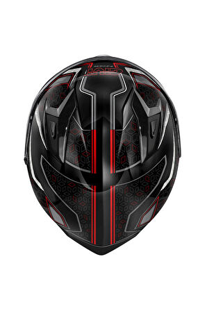 50.8 MYSTICAL SİYAH-KIRMIZI-TITANIUM KASK