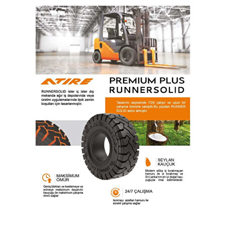 16x6-8 (150/75-8) Runner Solid Segmanlı Dolgu Forklift Lastiği