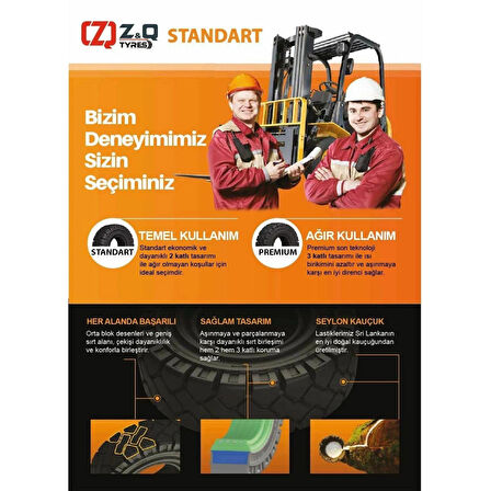 200/50-10 Achiever Segmanlı İz Bırakmayan Dolgu Forklift Lastiği