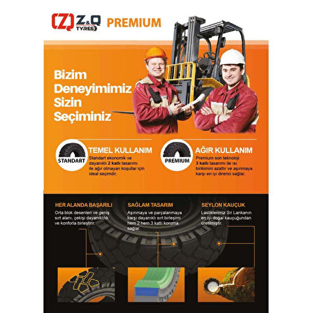 23x10-12 (250/60-12) Achiever Plus Segmanlı İz Bırakmayan Dolgu Forklift Lastiği