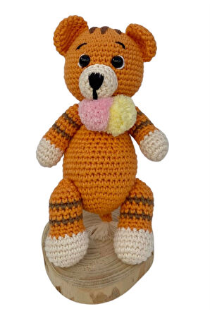 Amigurumi Kaplan Uyku Arkadaşı Ve Diş Kaşıyıcı Seti