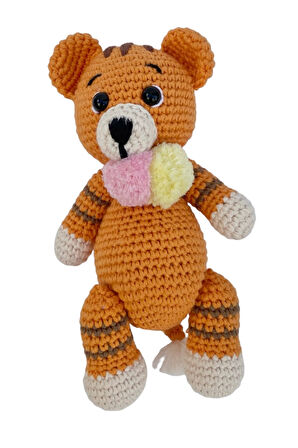 Amigurumi Kaplan Uyku Arkadaşı Ve Diş Kaşıyıcı Seti