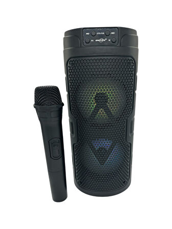 Karaoke Kablosuz Mikrofonlu Bluetooth Hoparlör Led Işıklı Taşınabilir Kablosuz Speaker