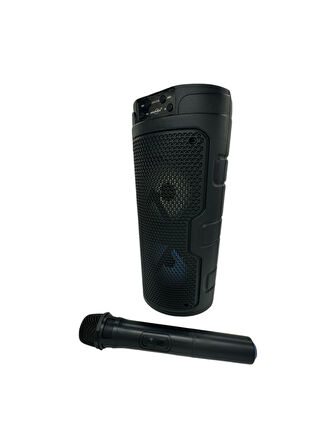 Karaoke Kablosuz Mikrofonlu Bluetooth Hoparlör Led Işıklı Taşınabilir Kablosuz Speaker