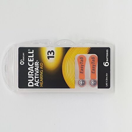 Duracell 13 Numara İşitme Cihaz Pili Kulaklık Pili 6'lı