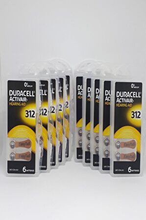 Duracell 312 Numara İşitme Cihaz Pili Kulaklık Pili 6'lı*10 Pa...