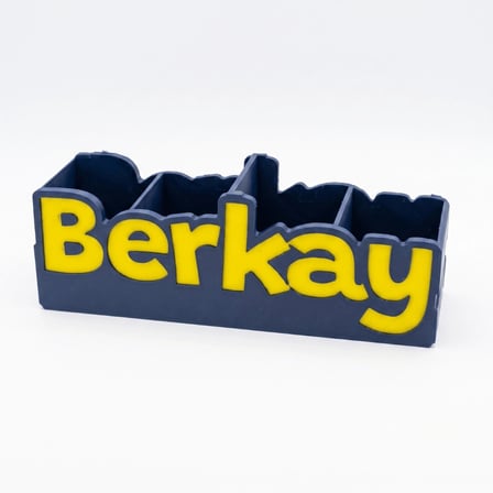 Lacivert Sarı Kişiye Özel İsimli Kalemlik | 3D Baskı