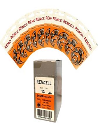 Remcell 13 Numara İşitme Cihaz Pili Kulaklık Pili 6'lı Blister-10 PAKET