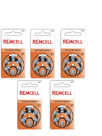 Remcell 13 Numara İşitme Cihaz Pili Kulaklık Pili 6'lı Blister-5 PAKET