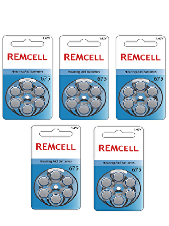 Remcell 675 Numara İşitme Cihaz Pili Kulaklık Pili 6'lı Blister-5 PAKET