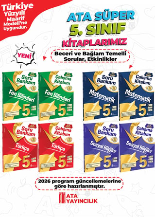 5. Sınıf Ata Süper Çalışma Kitabım + Soru Bankam Set - 8 Kitap
